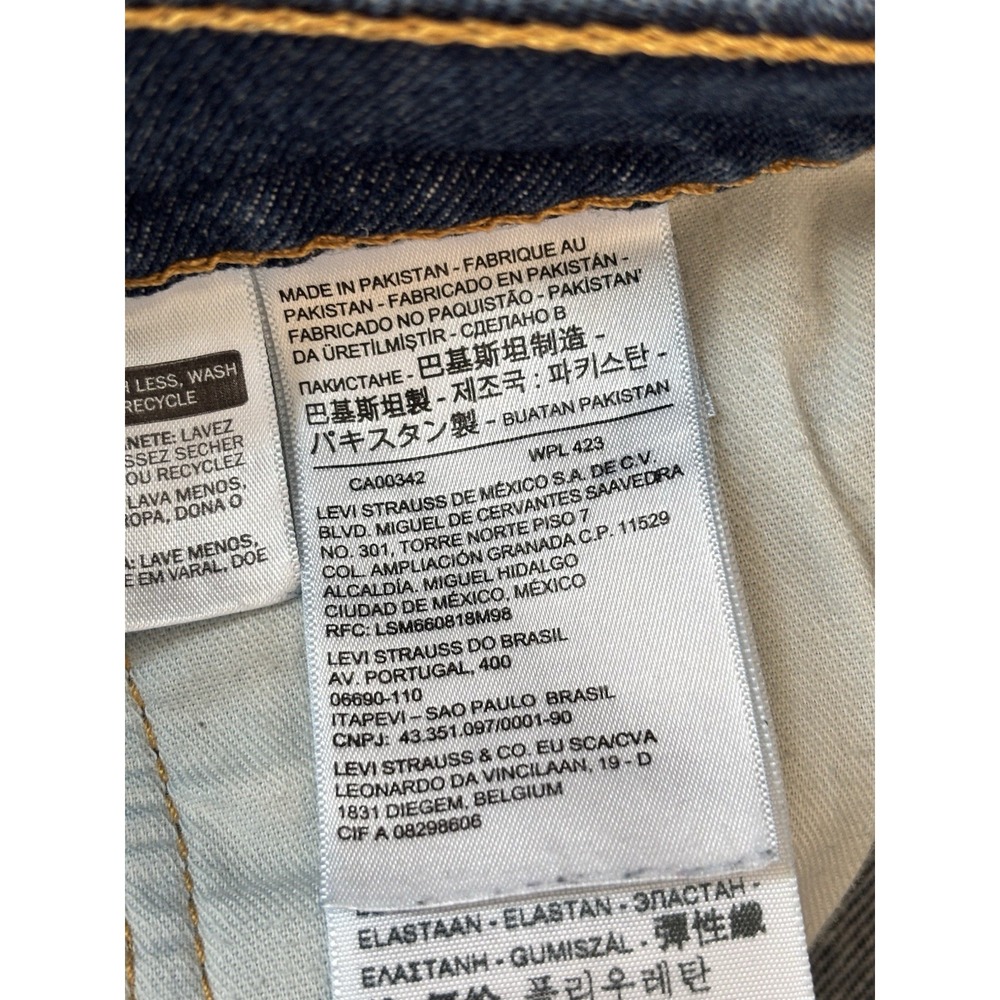 Levis Jeans Mens 35x30 Blue Denim Western Fit Straight Leg Adult - Picture 8 of 12